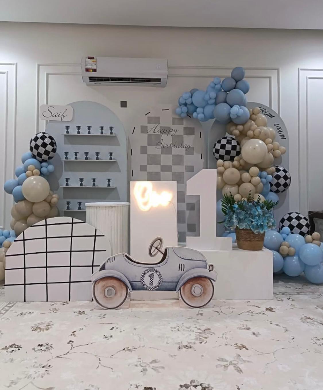 1st Birthday Set Up Car theme