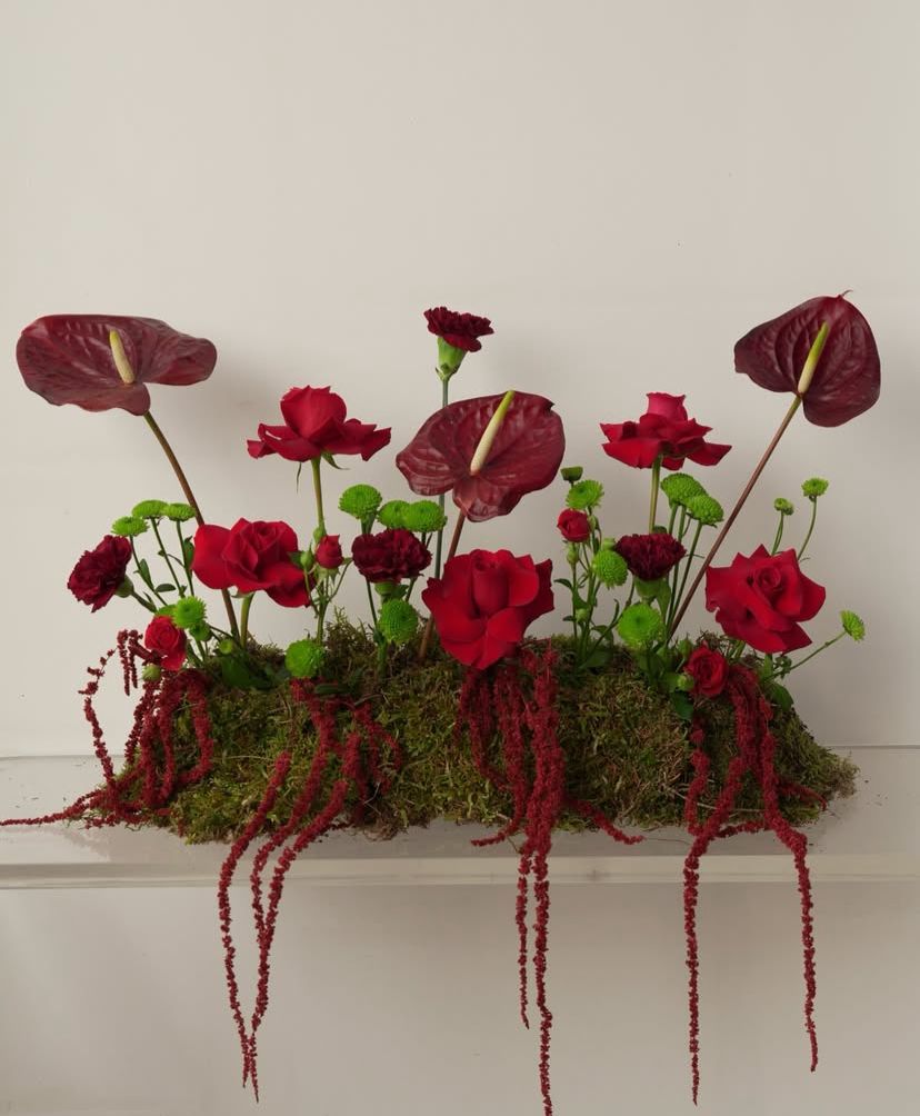 Burgundy Center Piece