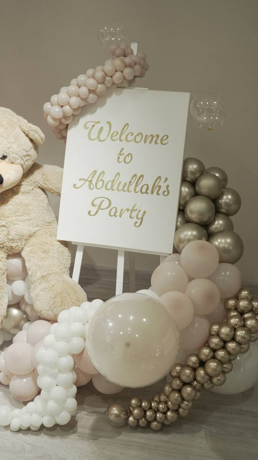 Backdrop Balloon & Bear Party Package