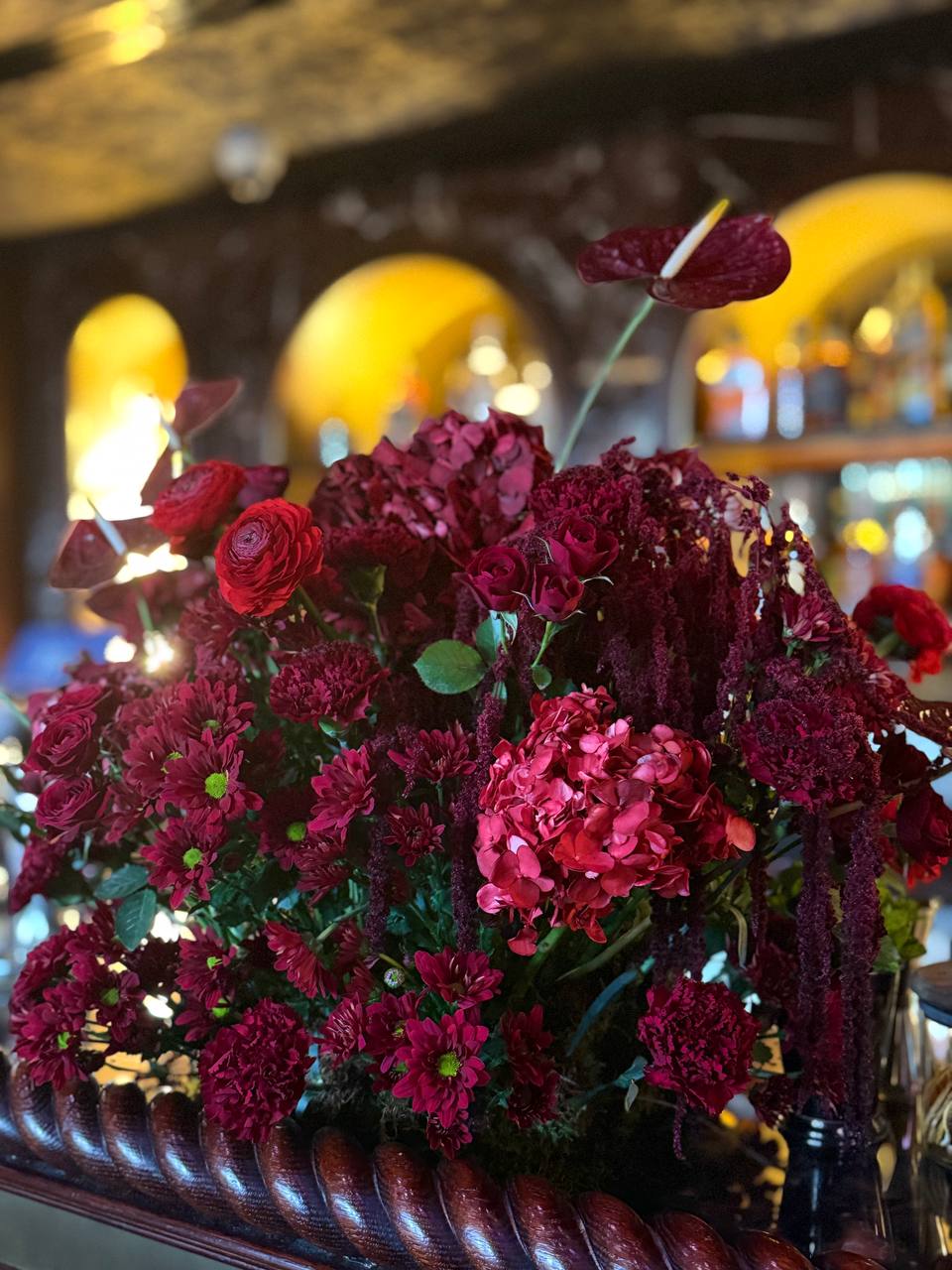 Crimson Romance Luxury Dinner Setup