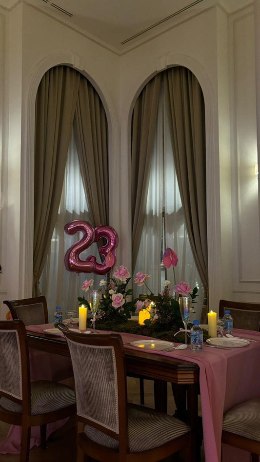 Blush 23rd Birthday Dinner Setup